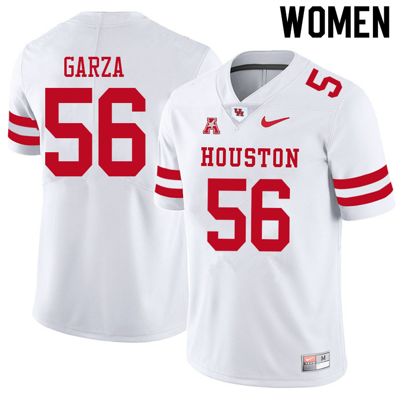 Women #56 Jacob Garza Houston Cougars College Football Jerseys Sale-White - Click Image to Close